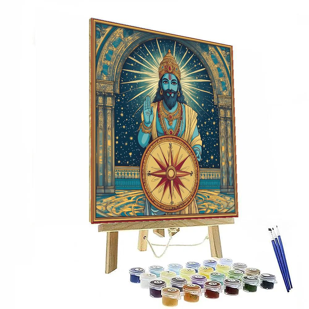 Brahma Edition Cosmic Lotus Compass DIY paint by numbers