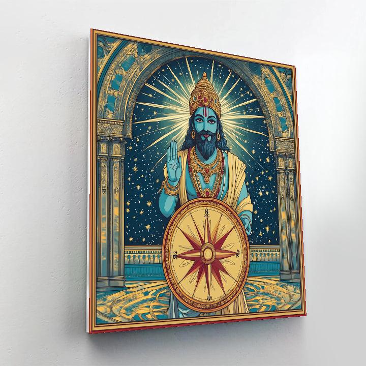 Brahma Edition Cosmic Lotus Compass DIY paint by numbers