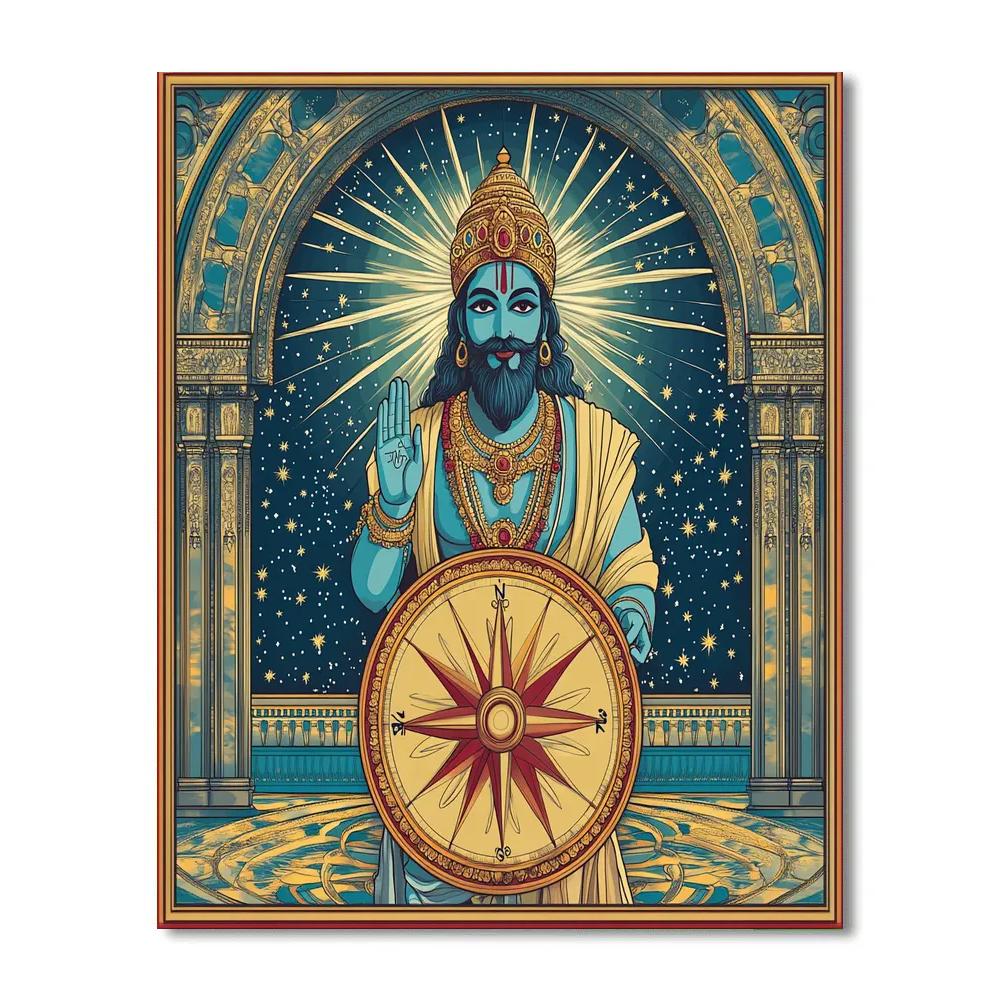 Brahma Edition Cosmic Lotus Compass DIY paint by numbers