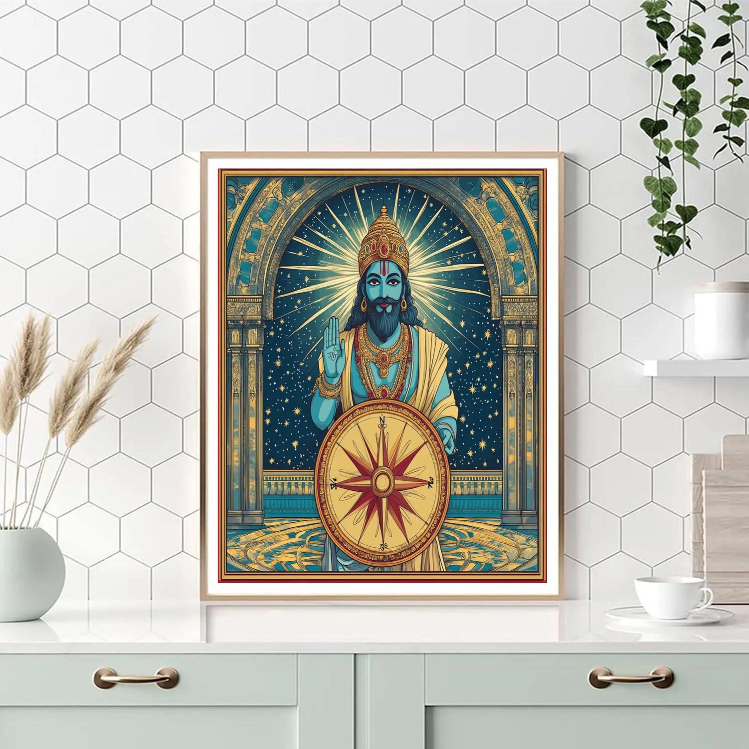 Brahma Edition Cosmic Lotus Compass DIY paint by numbers