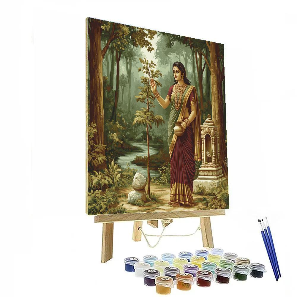 Parvati As Gentle Guardian Of The Forest Shrine DIY paint by numbers