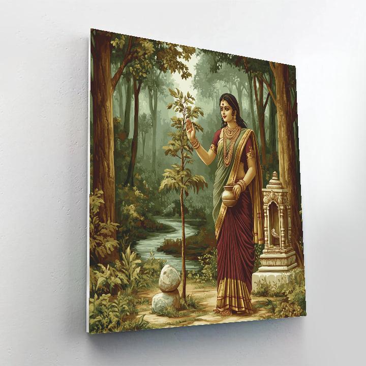 Parvati As Gentle Guardian Of The Forest Shrine DIY paint by numbers