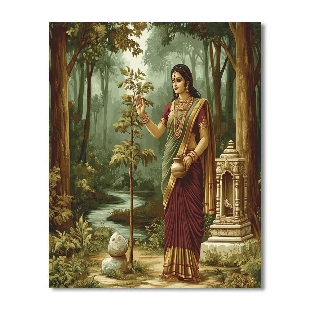 Parvati As Gentle Guardian Of The Forest Shrine DIY paint by numbers
