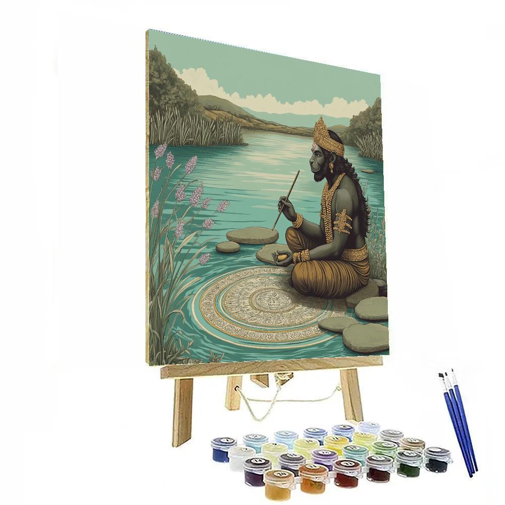 Hanuman Riverstone Calligraphy Lesson Paint by numbers kits