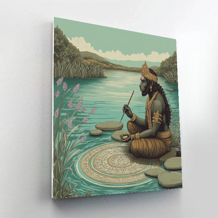 Hanuman Riverstone Calligraphy Lesson Paint by numbers kits