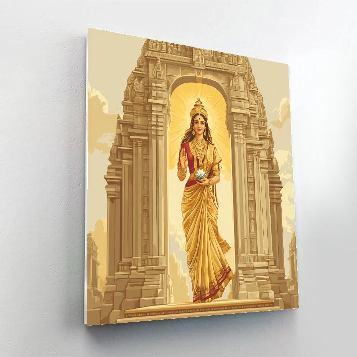 Parvati Crowned In Dawn Temple Gateway painting number kit