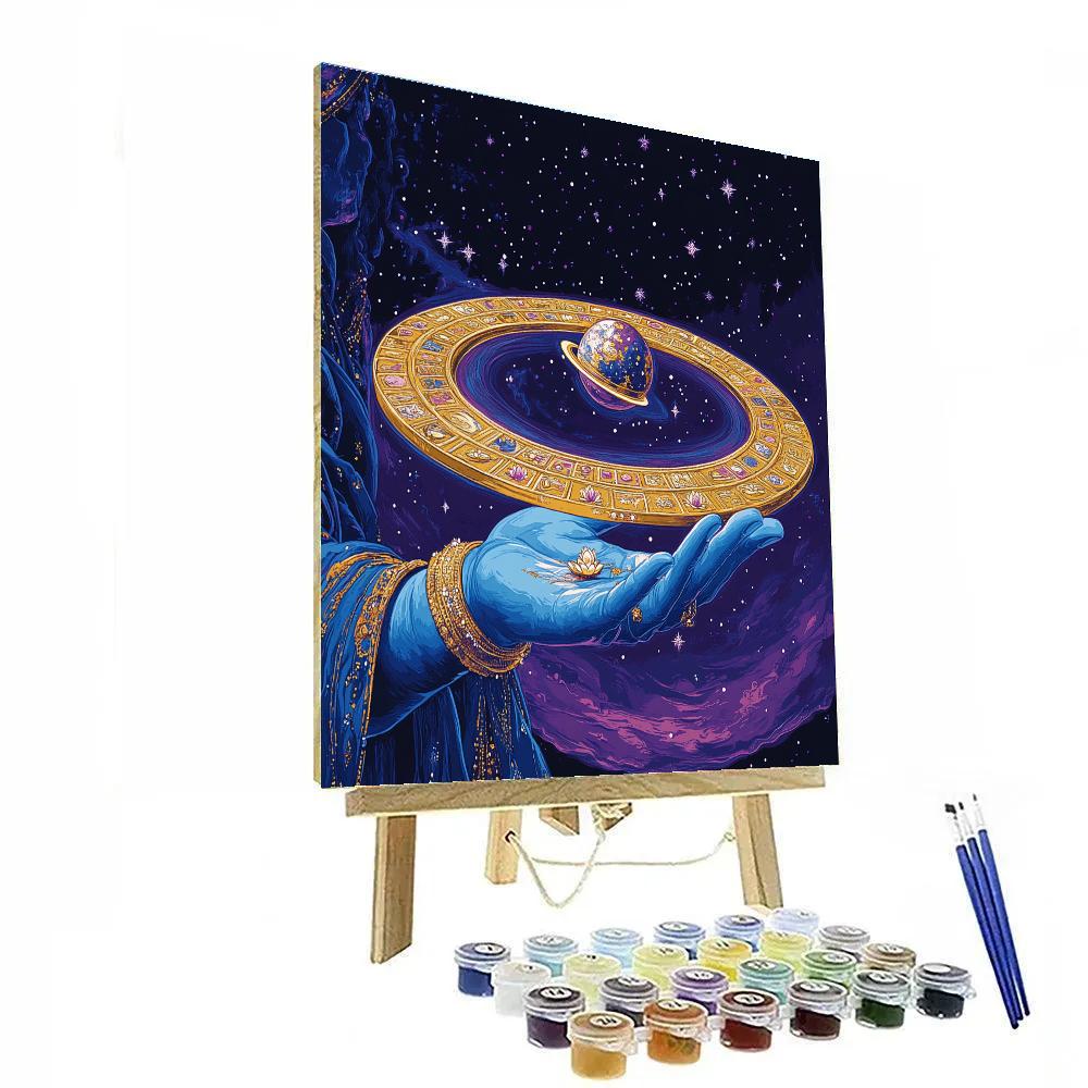 Sudarshana Wheel As A Ringed Planet Halo Painting by numbers kit