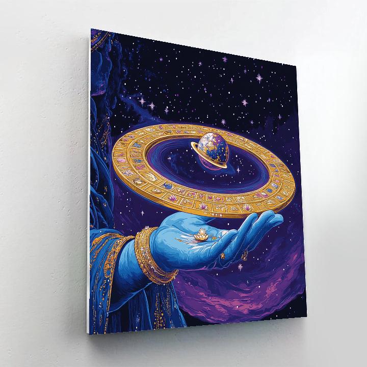 Sudarshana Wheel As A Ringed Planet Halo Painting by numbers kit