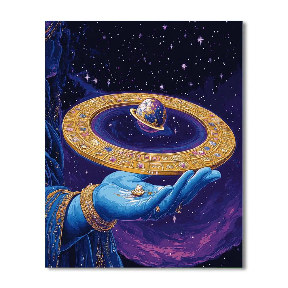 Sudarshana Wheel As A Ringed Planet Halo Painting by numbers kit