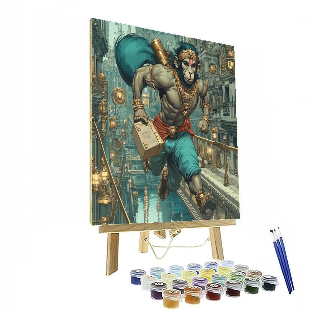 Hanuman Clockwork City Courier paint by number