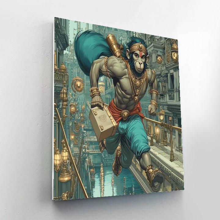 Hanuman Clockwork City Courier paint by number