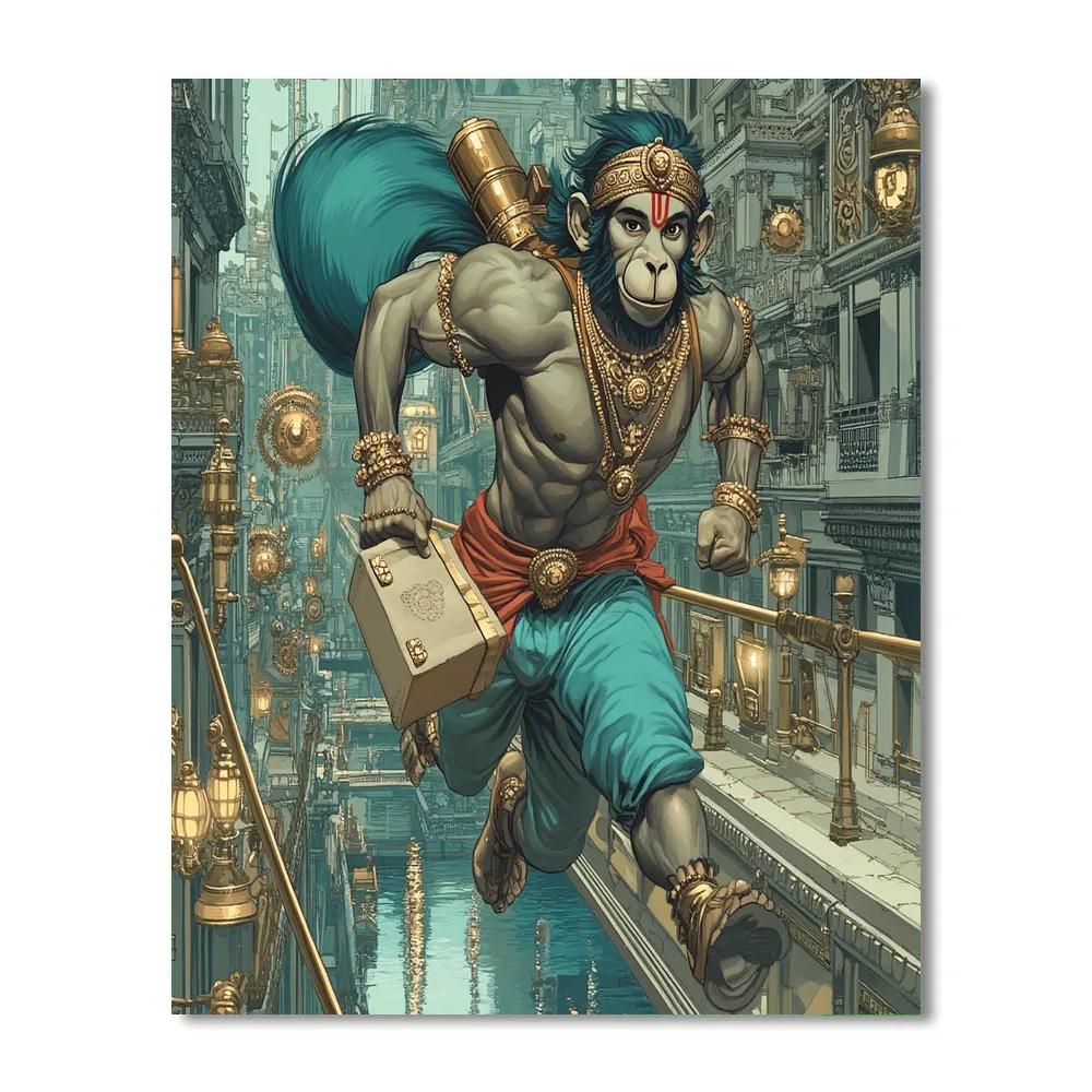 Hanuman Clockwork City Courier paint by number