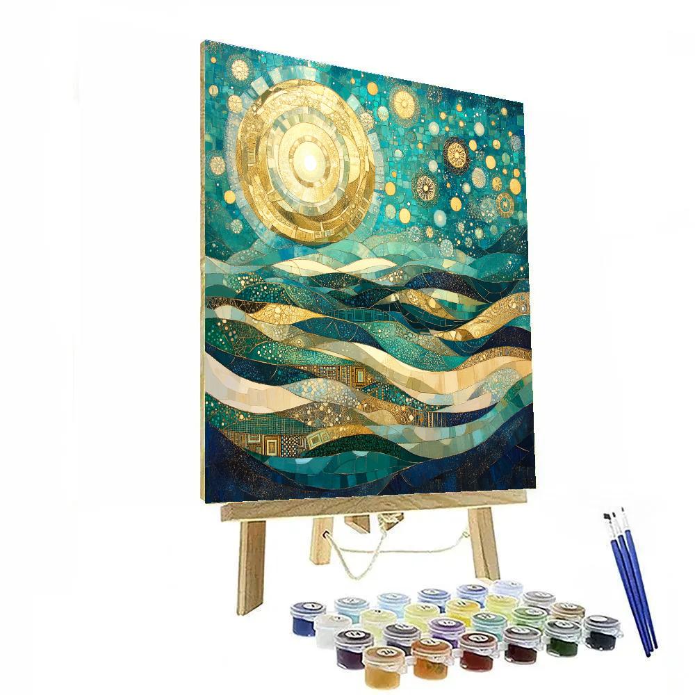 Gustav Klimt Inspired Aurora Lattice Of Silence Numbered painting kits