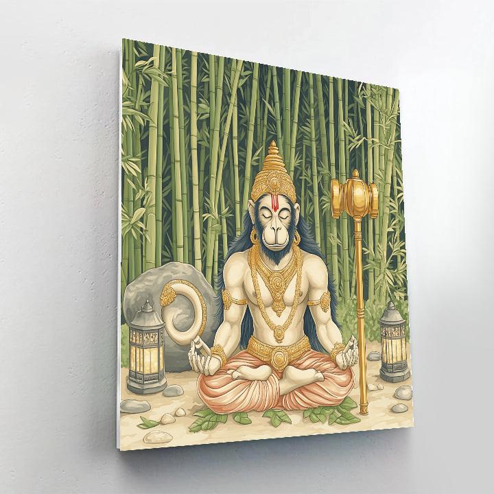 Hanuman Bamboo Forest Meditation Circle paint by color