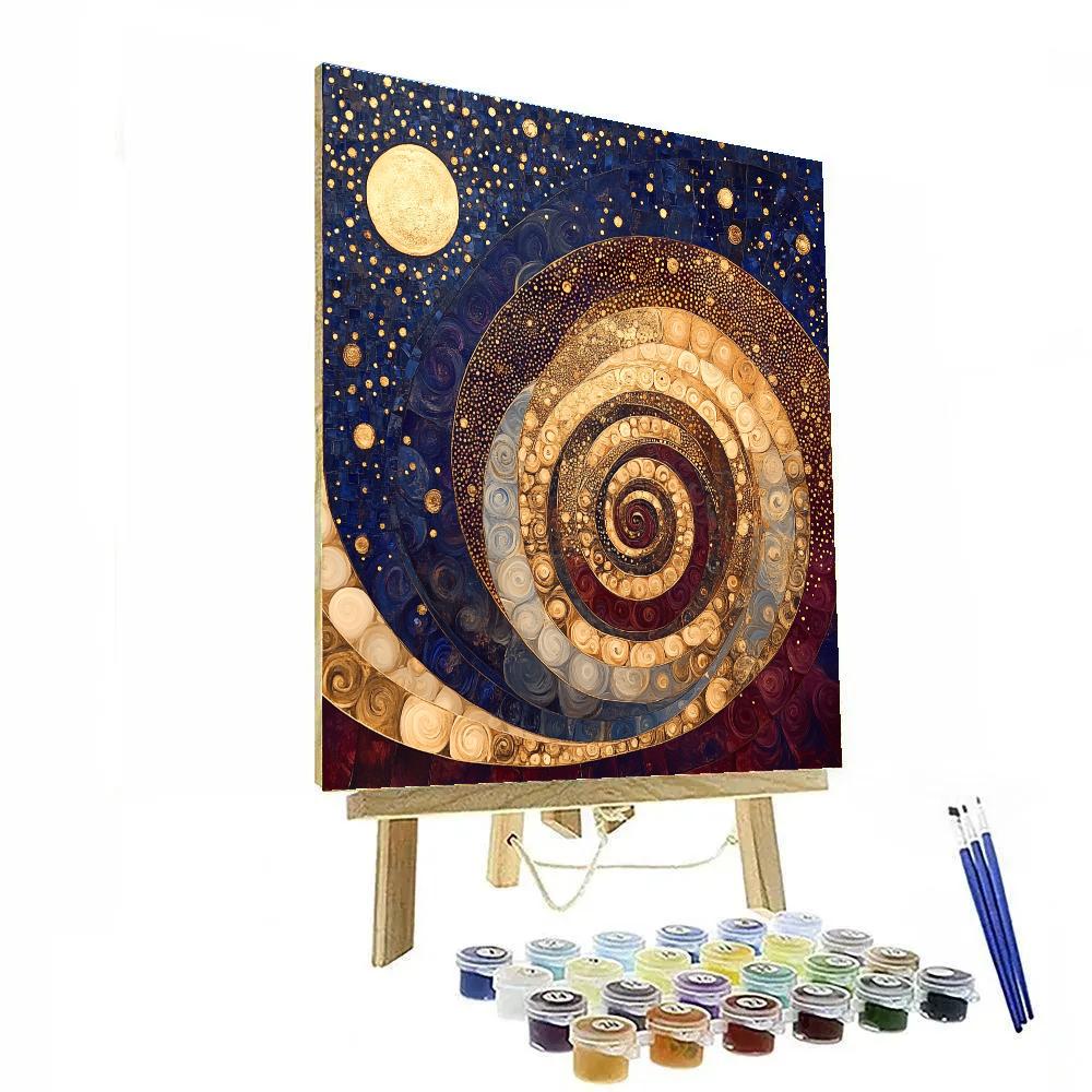 Gustav Klimt Inspired Nebula Of Interwoven Time paint by number