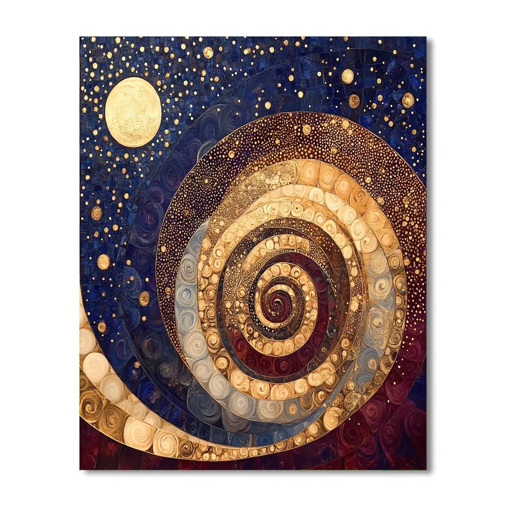 Gustav Klimt Inspired Nebula Of Interwoven Time paint by number