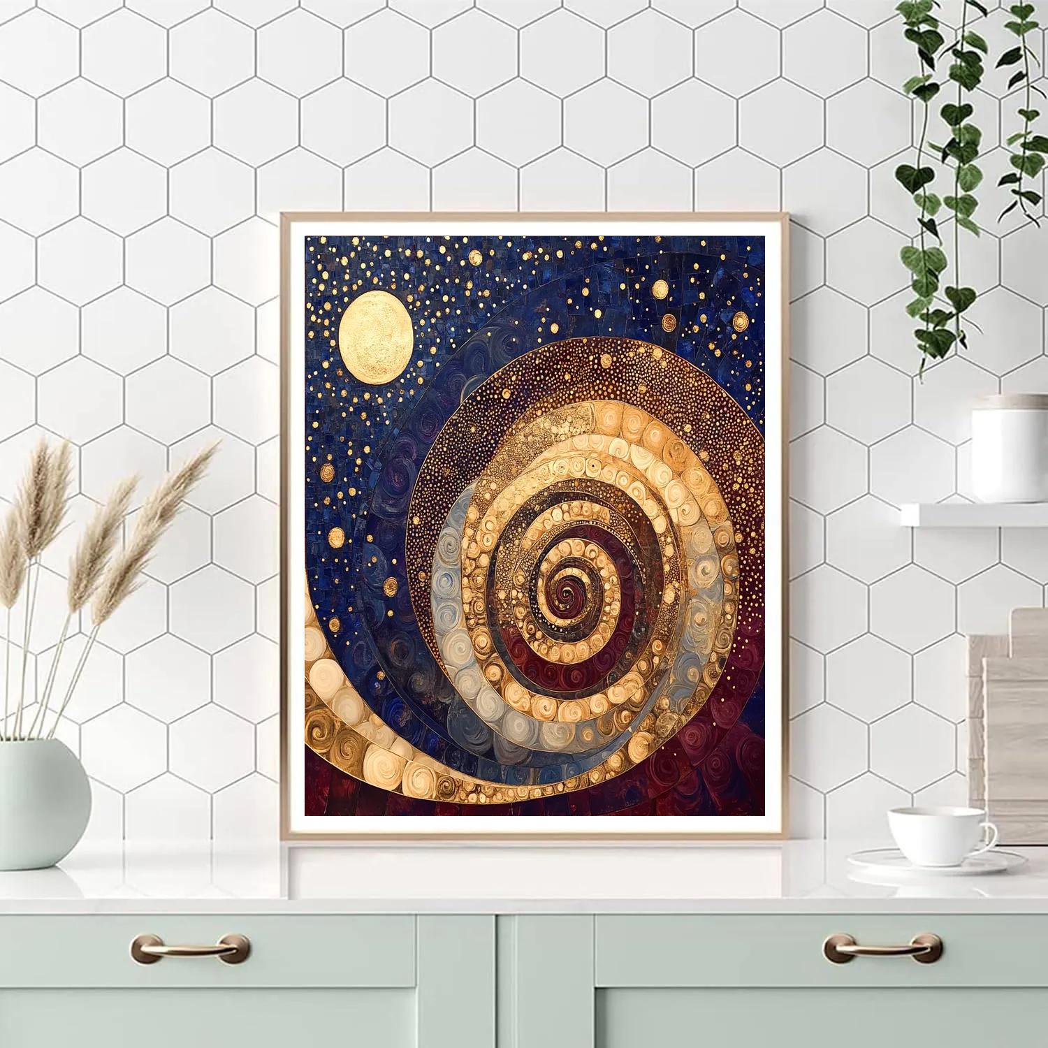 Gustav Klimt Inspired Nebula Of Interwoven Time paint by number