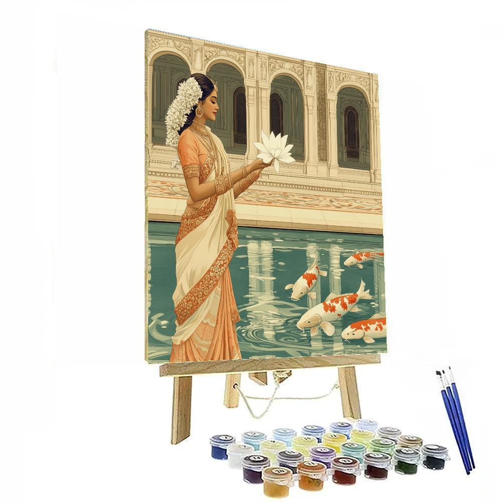 Courtyard Mirror Pool With Parvati Serenity painting number kit