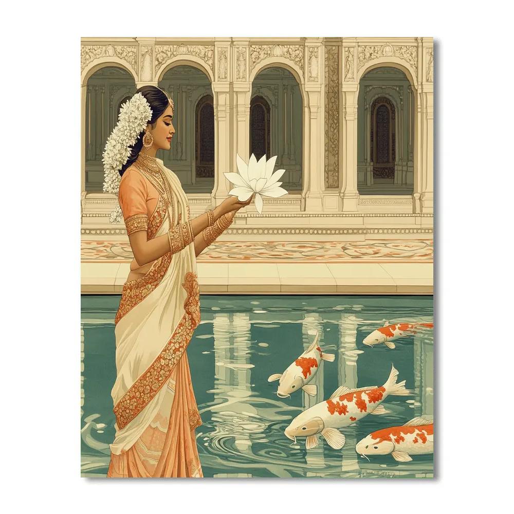 Courtyard Mirror Pool With Parvati Serenity painting number kit