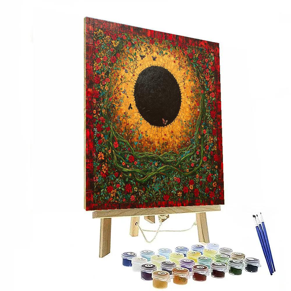 Frida Kahlo Inspired Rooted Eclipse Garden Number painting