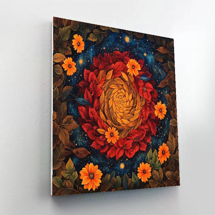 Frida Kahlo Inspired Milky Way Marigold Spiral paint by numbers