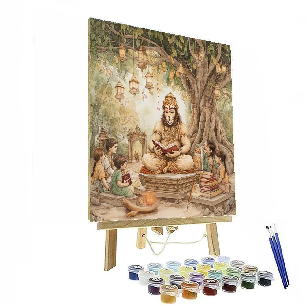 Hanuman Library Storytime Under The Banyan paint by color