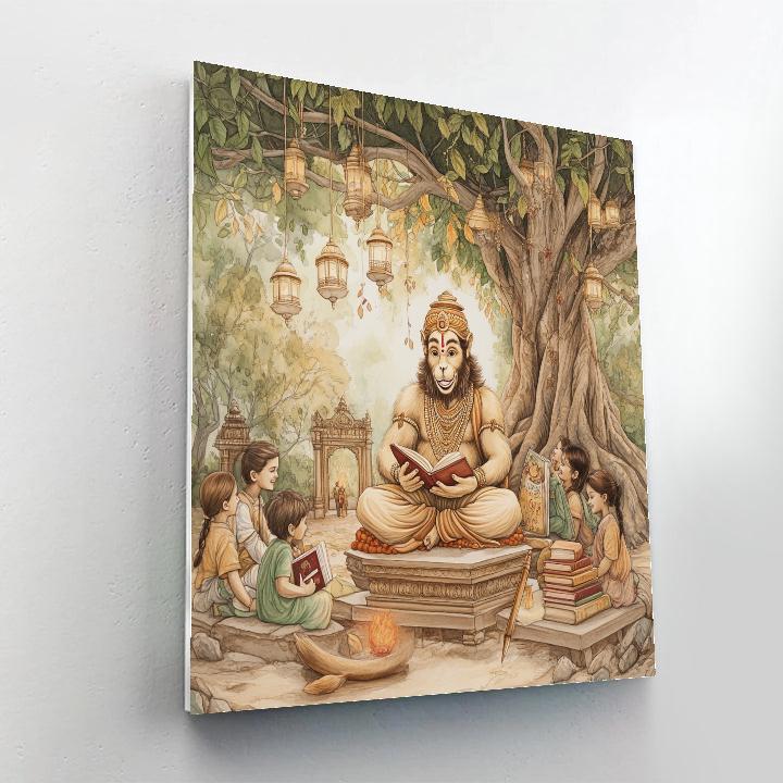 Hanuman Library Storytime Under The Banyan paint by color