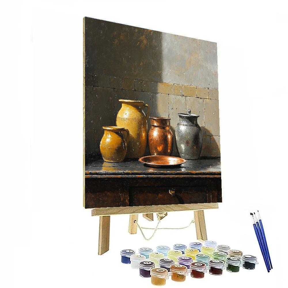 Diego Velázquez Inspired Silvery Bodegon Of Earthenware And Copper In Diffused Light Number painting