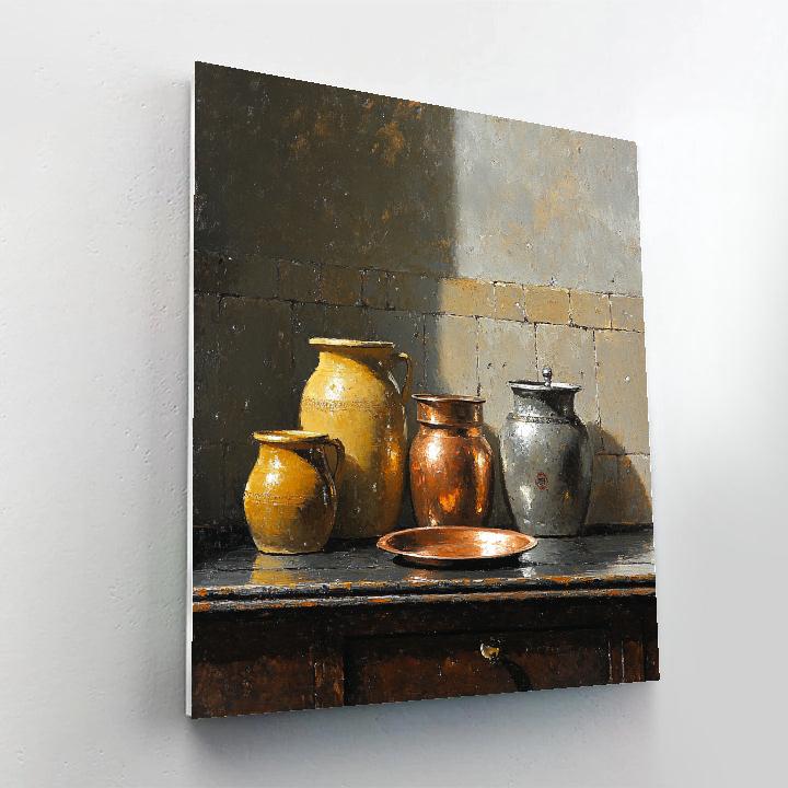 Diego Velázquez Inspired Silvery Bodegon Of Earthenware And Copper In Diffused Light Number painting