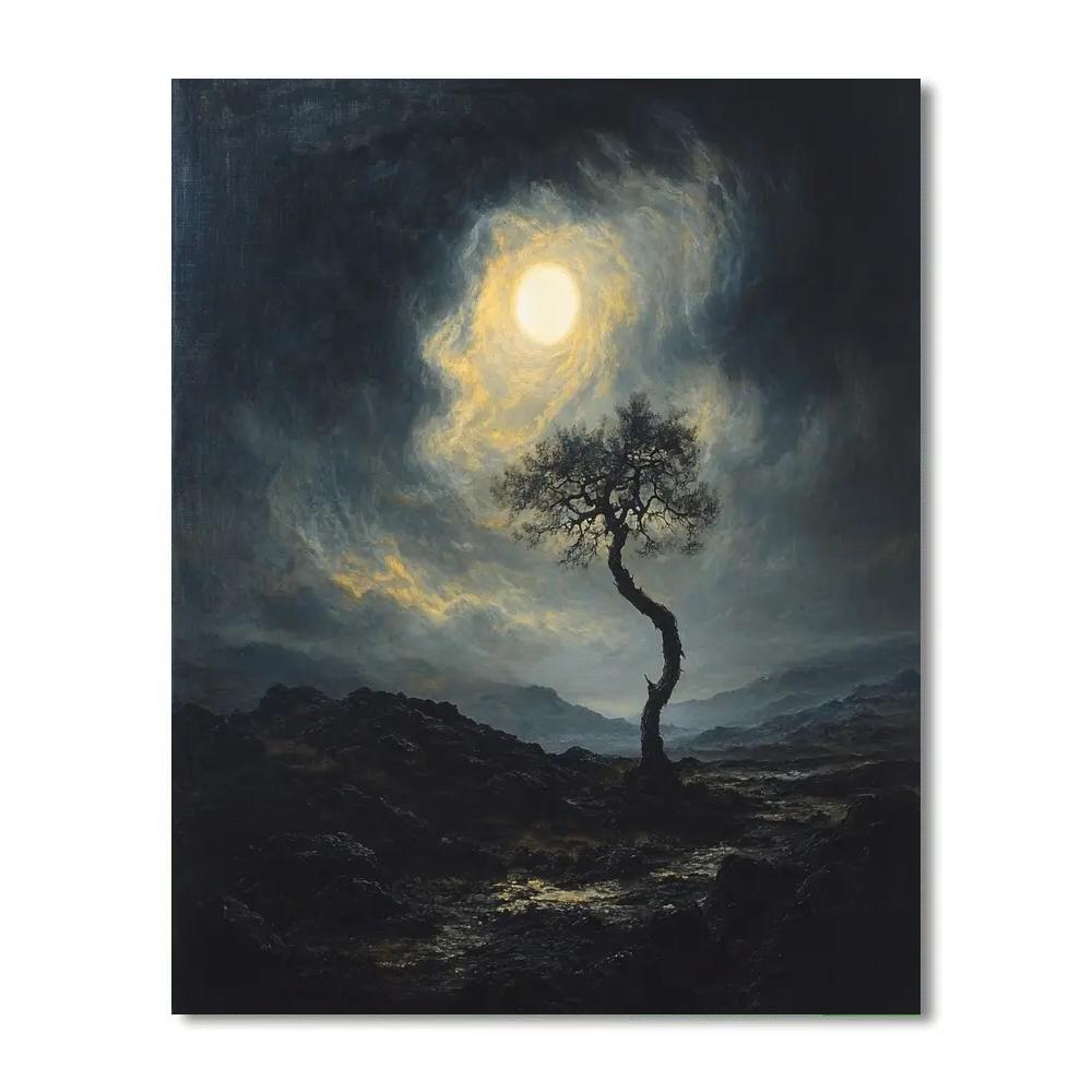 Francisco Goya Inspired Eclipse Over Basalt Moor painting number kit