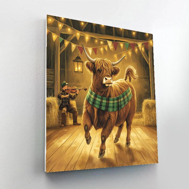 Highland Cow Candlelight Ceilidh Practice Numbered painting kits