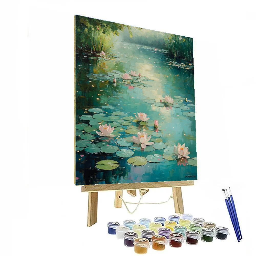 Claude Monet Inspired Water Garden After Summer Rain Numbered painting kits