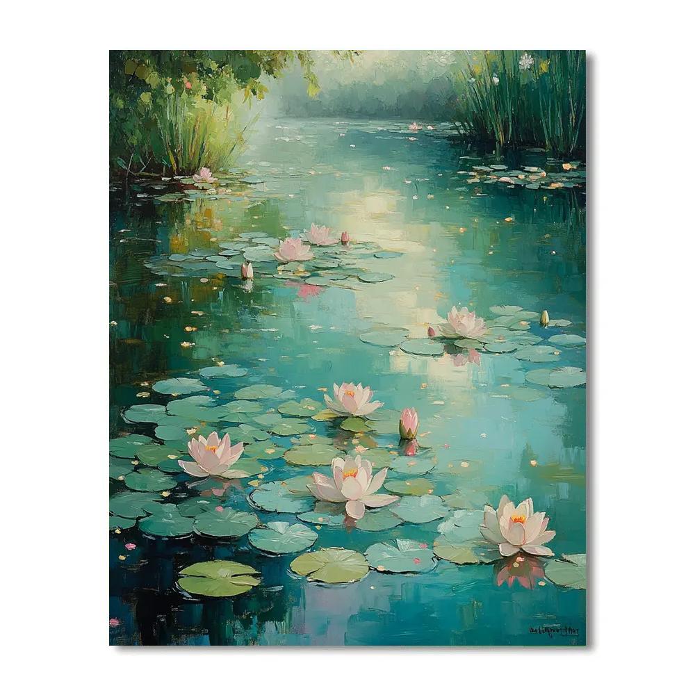 Claude Monet Inspired Water Garden After Summer Rain Numbered painting kits
