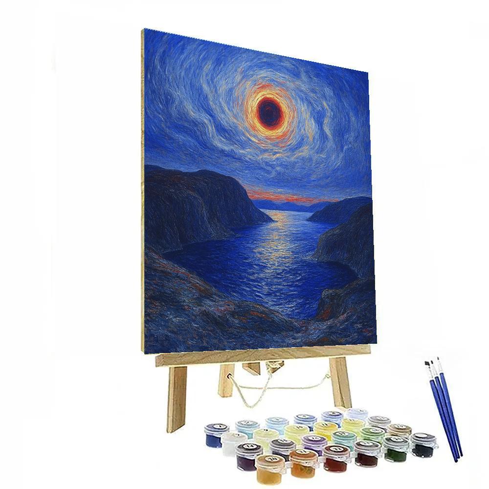 Edvard Munch Inspired Eclipse Over The Trembling Fjord Paint by numbers art