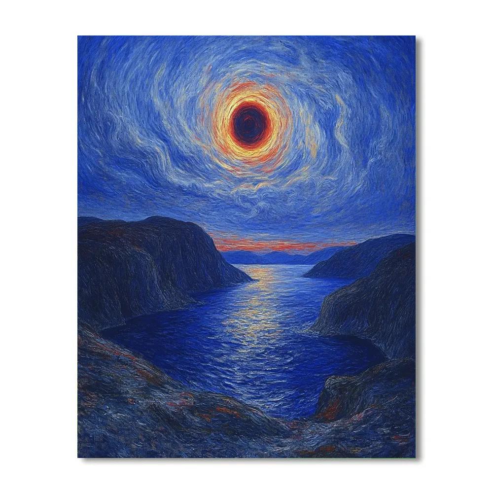 Edvard Munch Inspired Eclipse Over The Trembling Fjord Paint by numbers art