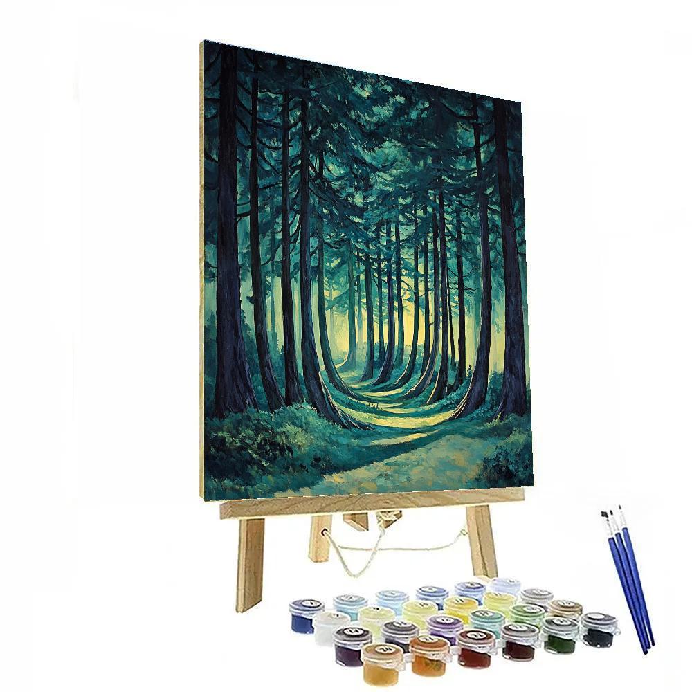 Emily Carr Inspired Cathedral Cedar Vortex DIY paint by numbers