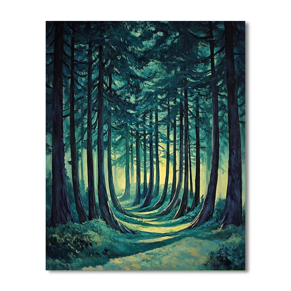 Emily Carr Inspired Cathedral Cedar Vortex DIY paint by numbers