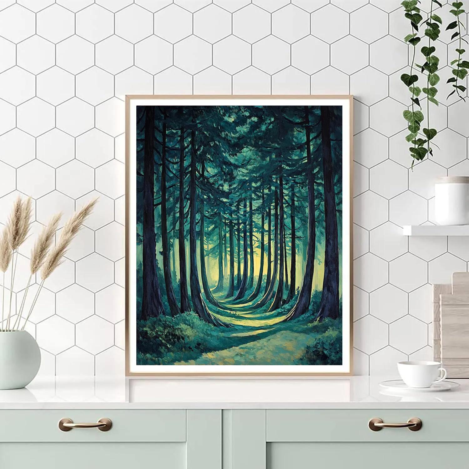 Emily Carr Inspired Cathedral Cedar Vortex DIY paint by numbers