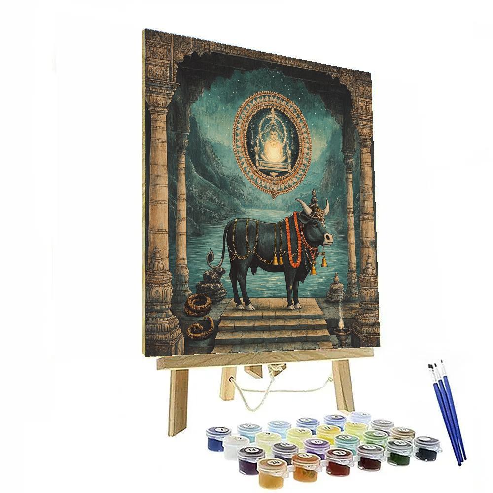 Nandi Compass Shiva Mandala Painting by numbers kit