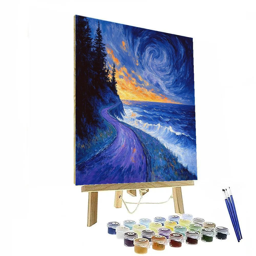 Emily Carr Inspired Stormlit Pacific Breakers paint by numbers