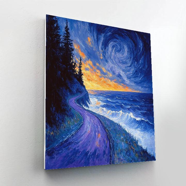 Emily Carr Inspired Stormlit Pacific Breakers paint by numbers