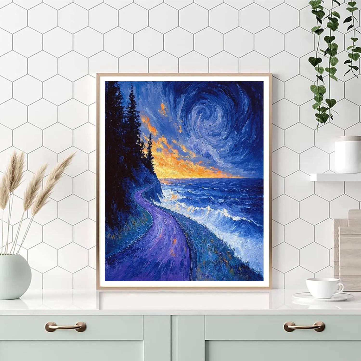 Emily Carr Inspired Stormlit Pacific Breakers paint by numbers