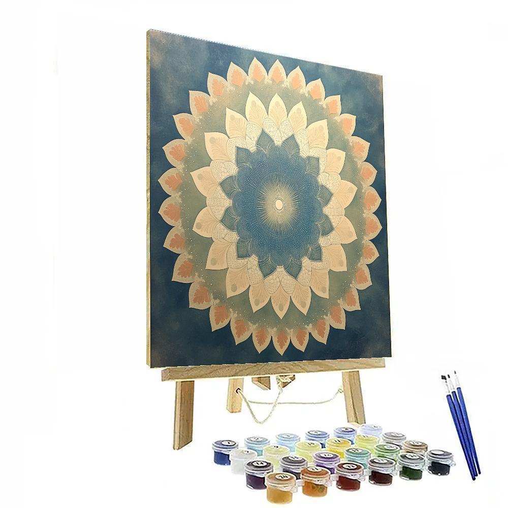 Nandalal Bose Inspired Cosmic Rangoli Nebula Number painting