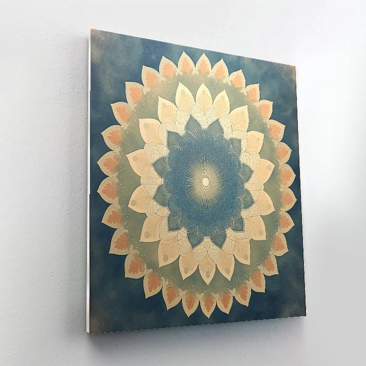 Nandalal Bose Inspired Cosmic Rangoli Nebula Number painting