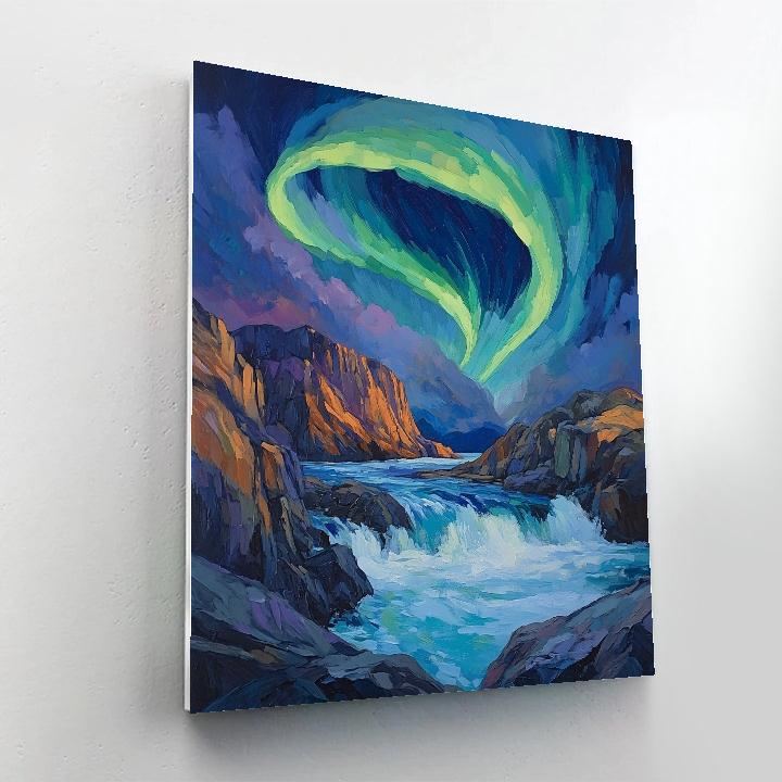 A.Y. Jackson Inspired Aurora Over Shield Rapids Numbered painting kits
