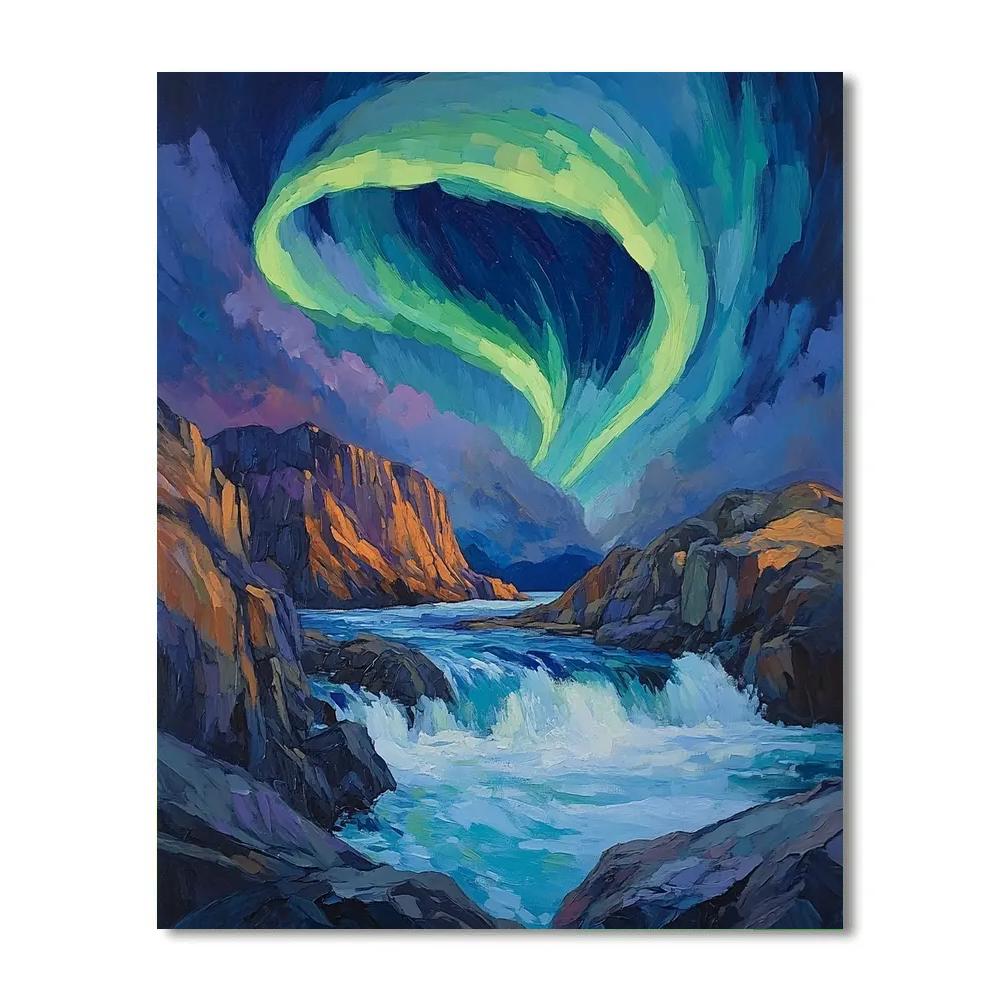 A.Y. Jackson Inspired Aurora Over Shield Rapids Numbered painting kits