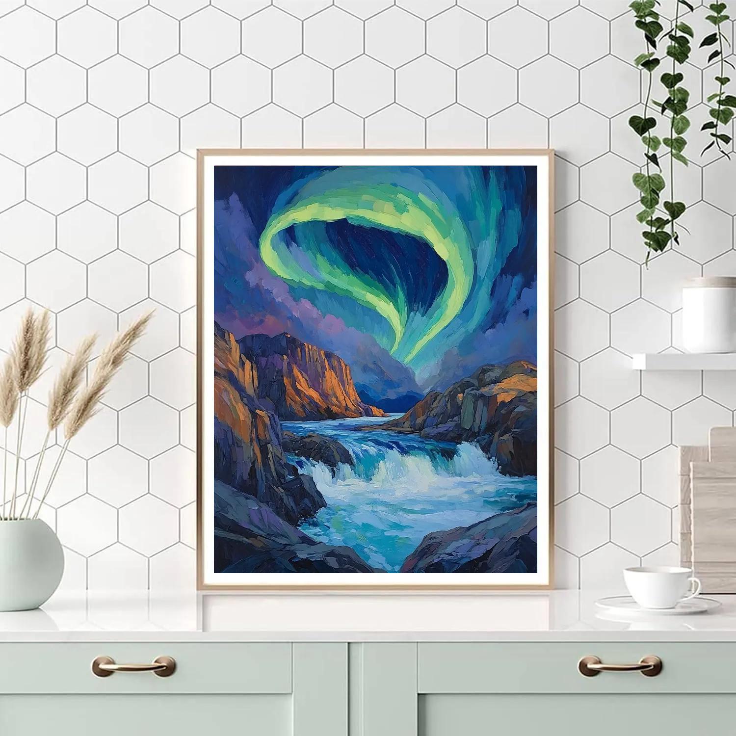 A.Y. Jackson Inspired Aurora Over Shield Rapids Numbered painting kits