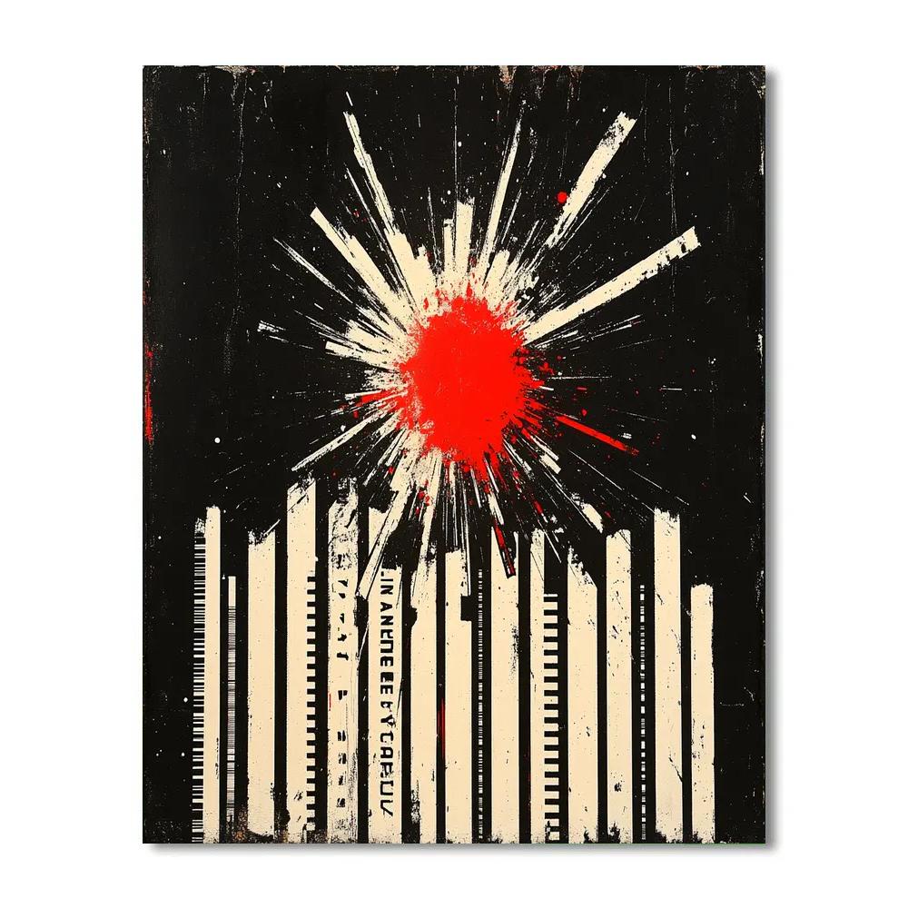 Banksy Inspired Barcode Supernova painting number kit