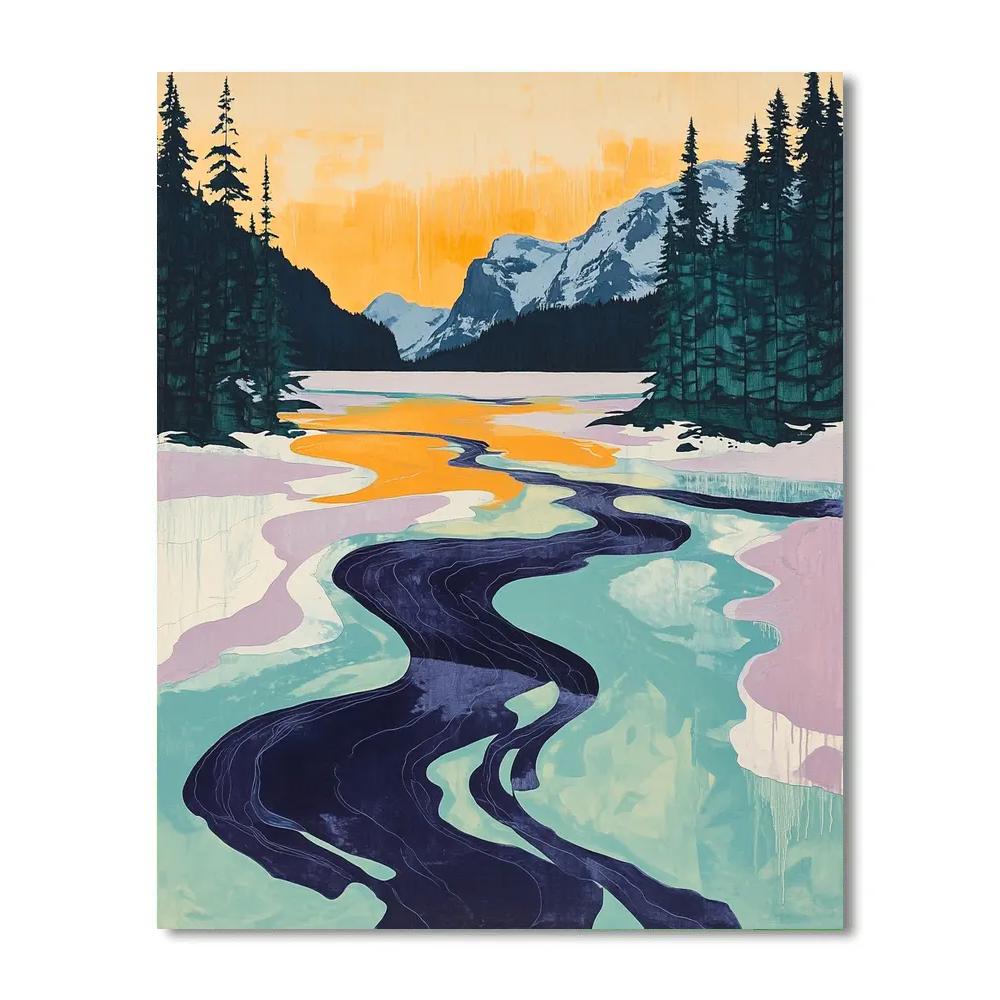 A.Y. Jackson Inspired Thaw Breakup On A Northern Lake Paint by numbers kits
