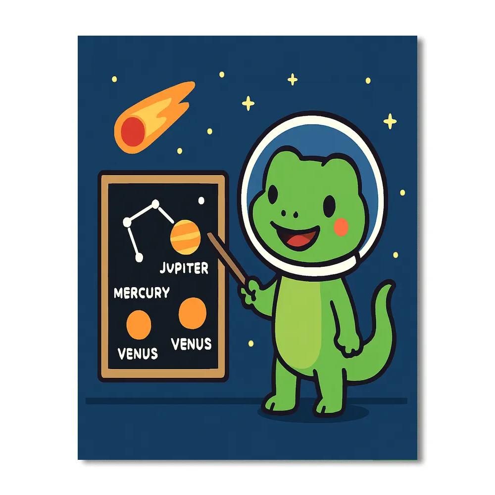 Comet Classroom Space Gecko Paint by numbers kits